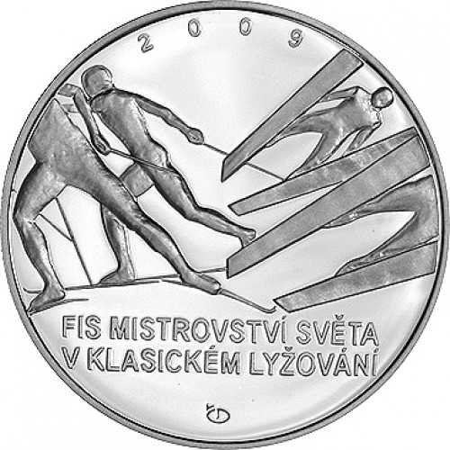 Stříbrná pamětní mince 200 Kč lyžování
